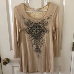 Buckle 3/4 Quarter Sleeve Top Size S